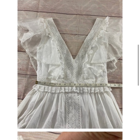 Elite Designer White Maxi Dress - Large - Picture 4 of 6